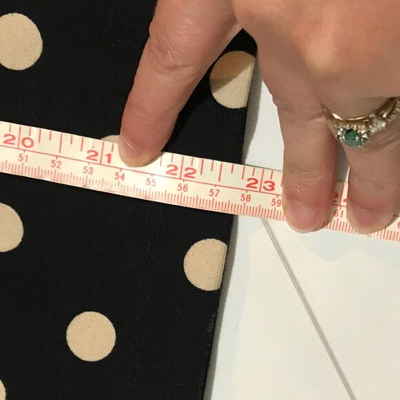 Ann Taylor Long Modest Stretch Pencil Skirt Black Tan Polka Dot Women’s‎ Medium - Picture 4 of 4